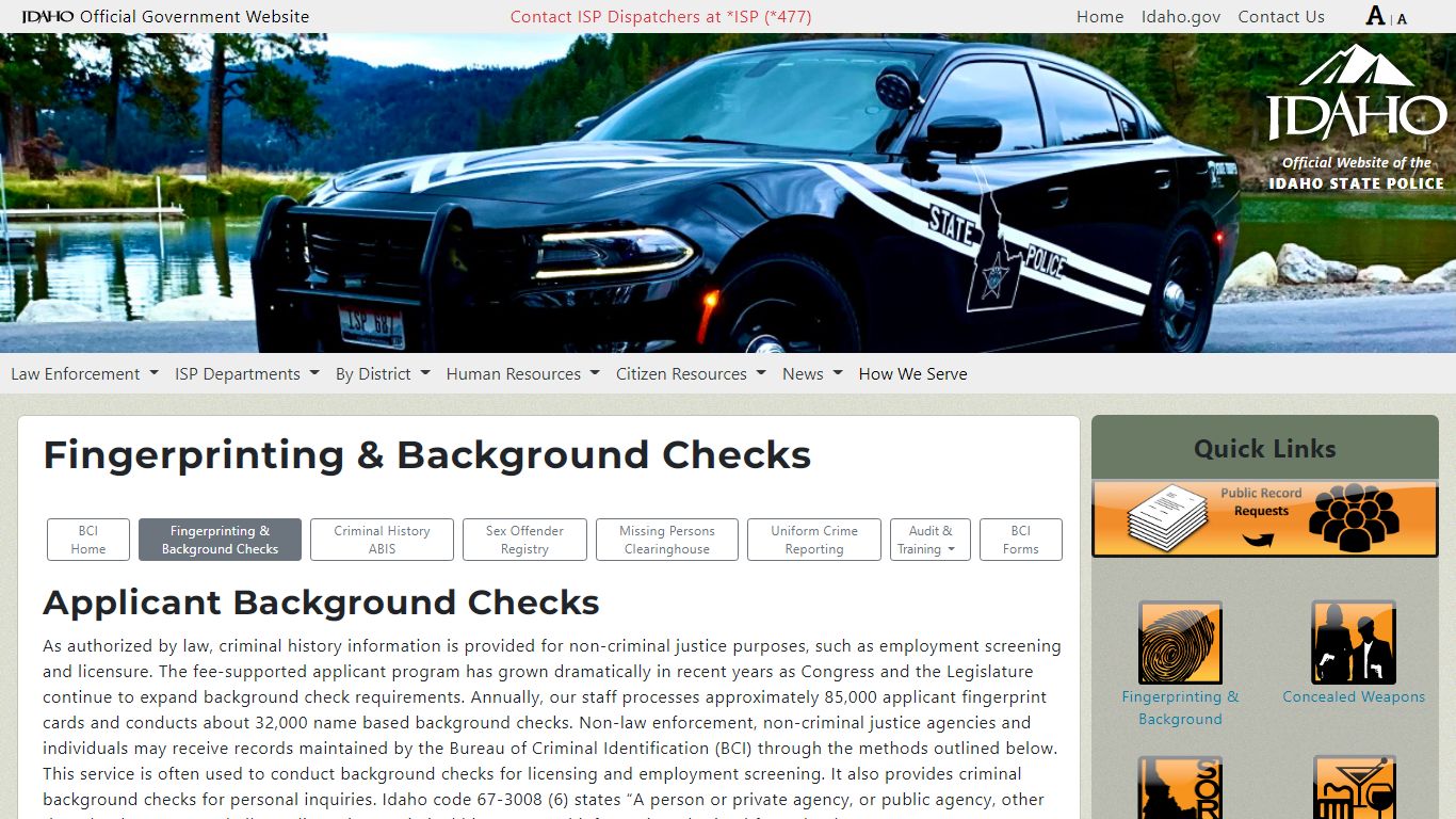 Fingerprinting & Background Checks | Bureau of Criminal Identification